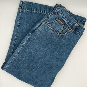 Eddie Bauer Capri blue jeans cotton denim straight leg pants size 10